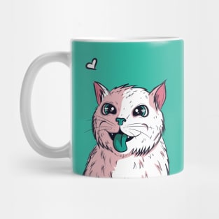 Anime Green Cat Blep Mug